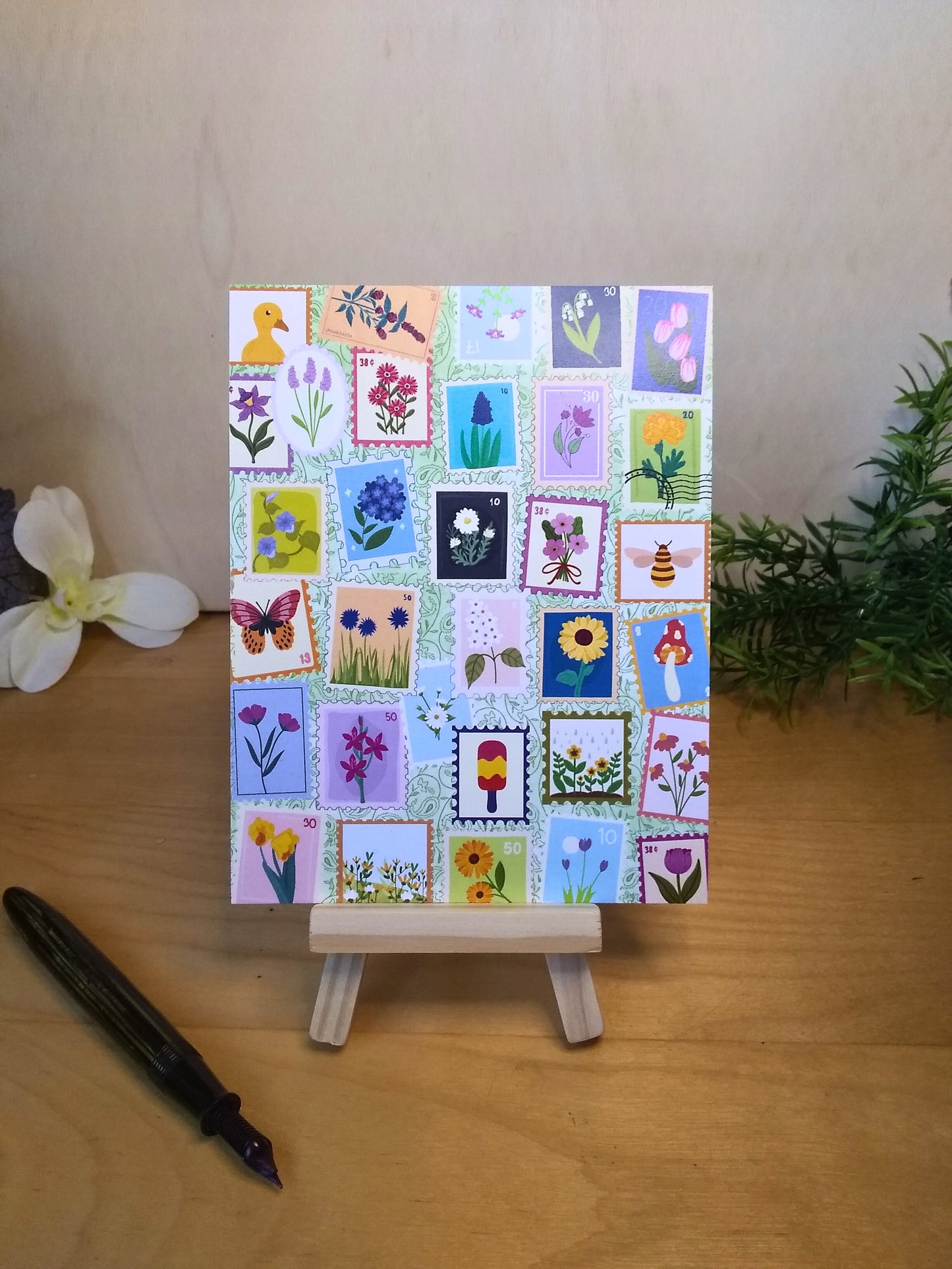 Spring Stamps postcard